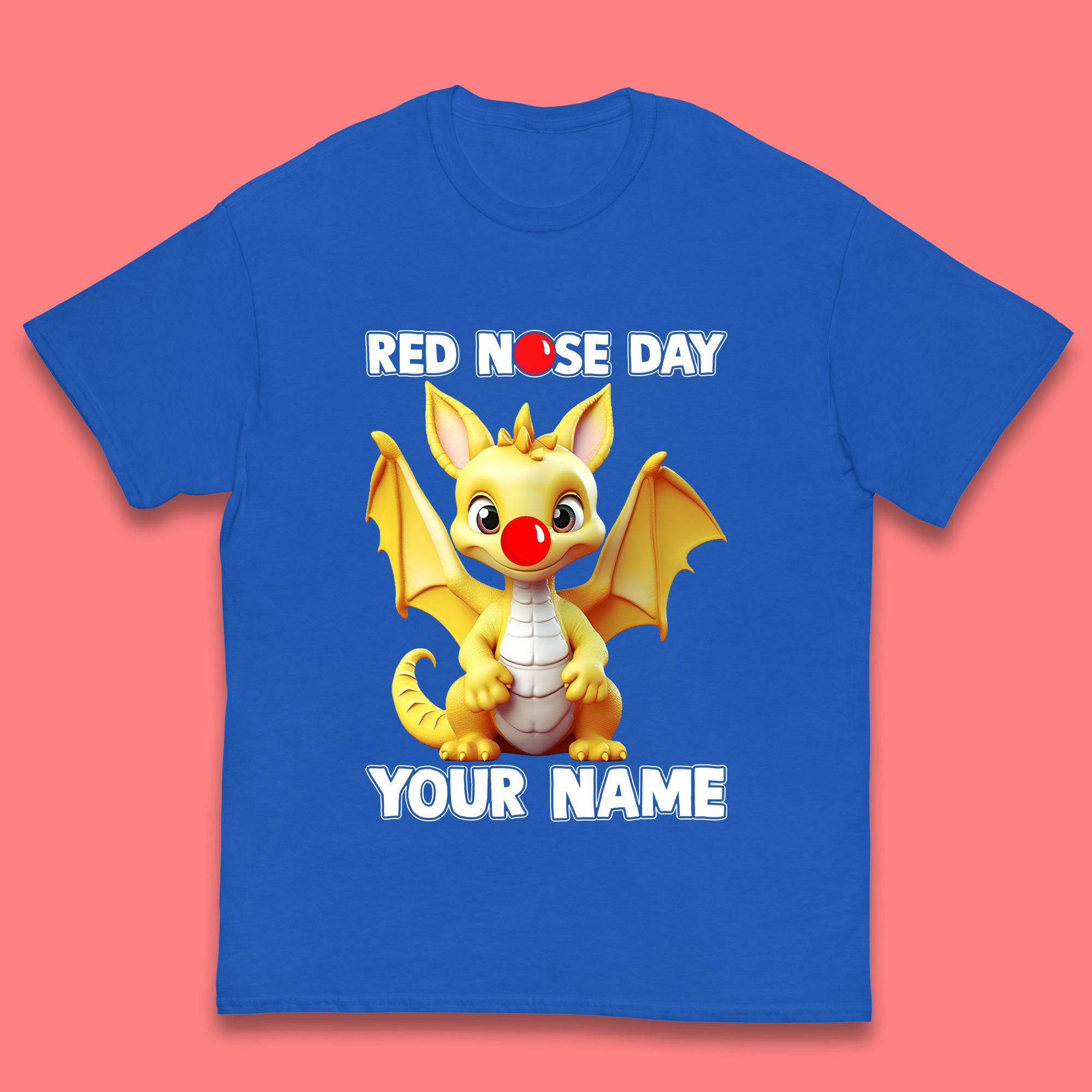 Personalised Dragon Red Nose Day Kids T-Shirt