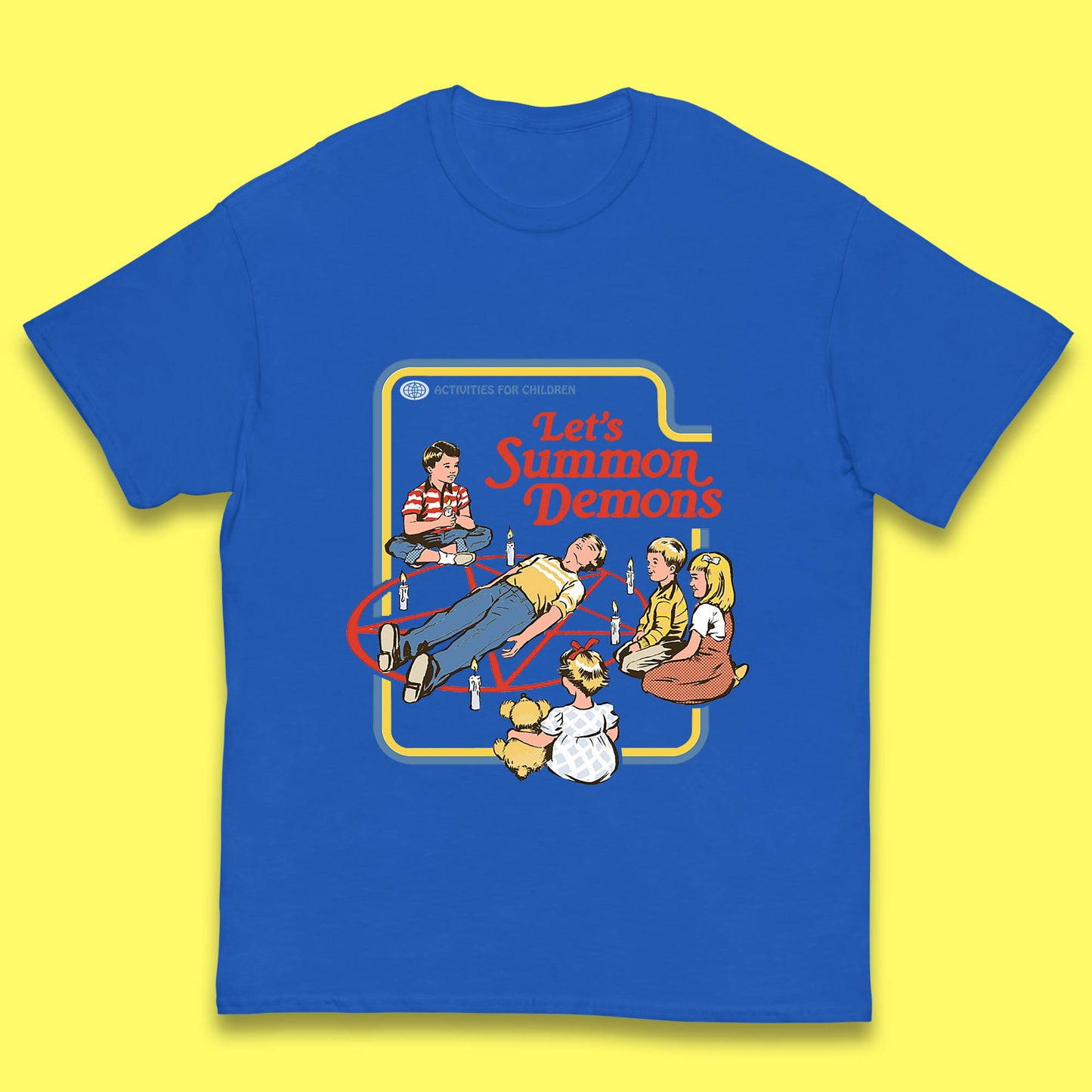 Let's Summon Demons Creepy Incantation Halloween Comic Funny Dark Humor Kids T Shirt