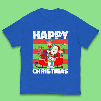 santa and friends on sleigh christmas t shirt