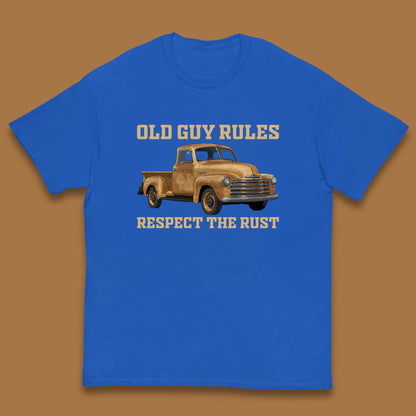 Old Guy Rules Respect The Rust Truck Classic Antique Truck Enthusiasts Kids T Shirt