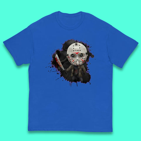 Chibi Jason Voorhees Holding Bloody Knife Halloween Friday The 13th Horror Movie Character Kids T Shirt