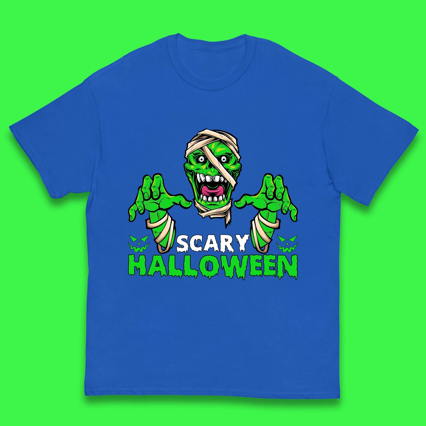 Scary Halloween Skull Zombie Mummy Horror Monster Zombie Hands Scary Vibes Kids T Shirt
