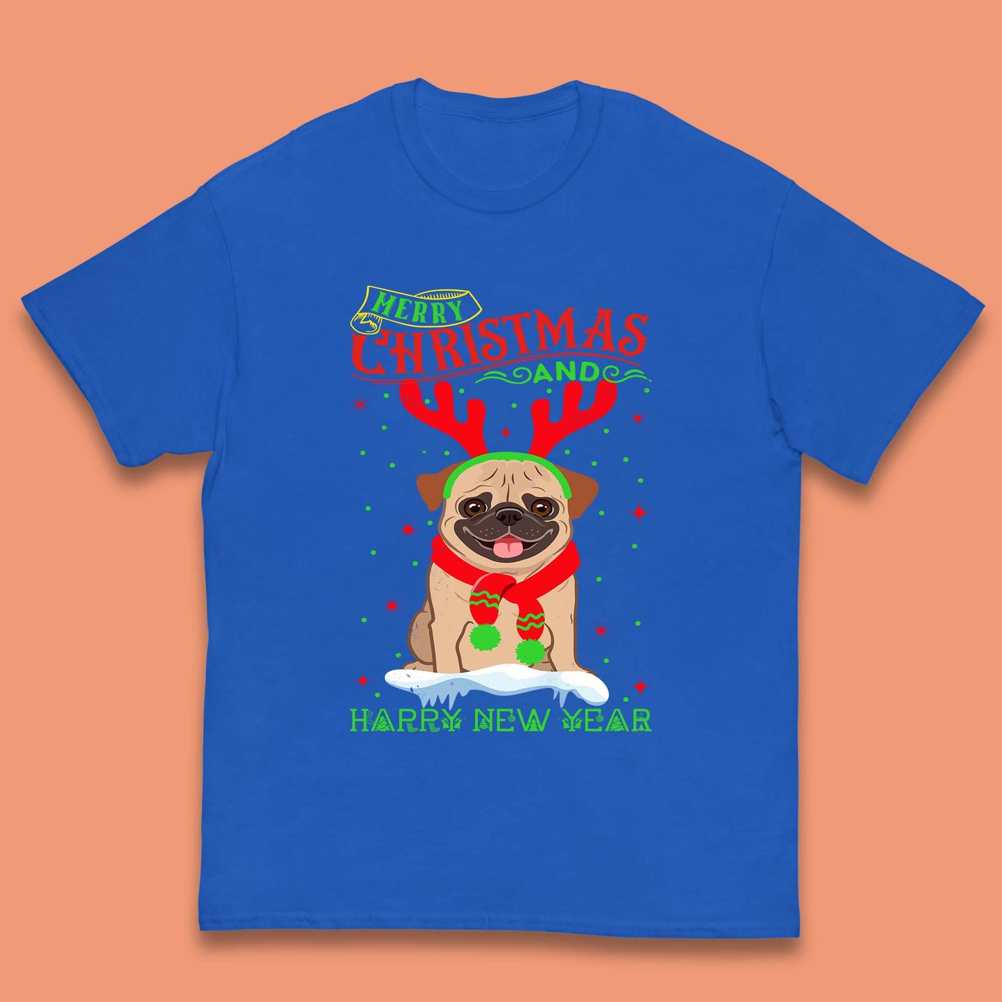 christmas pug dog t shirt