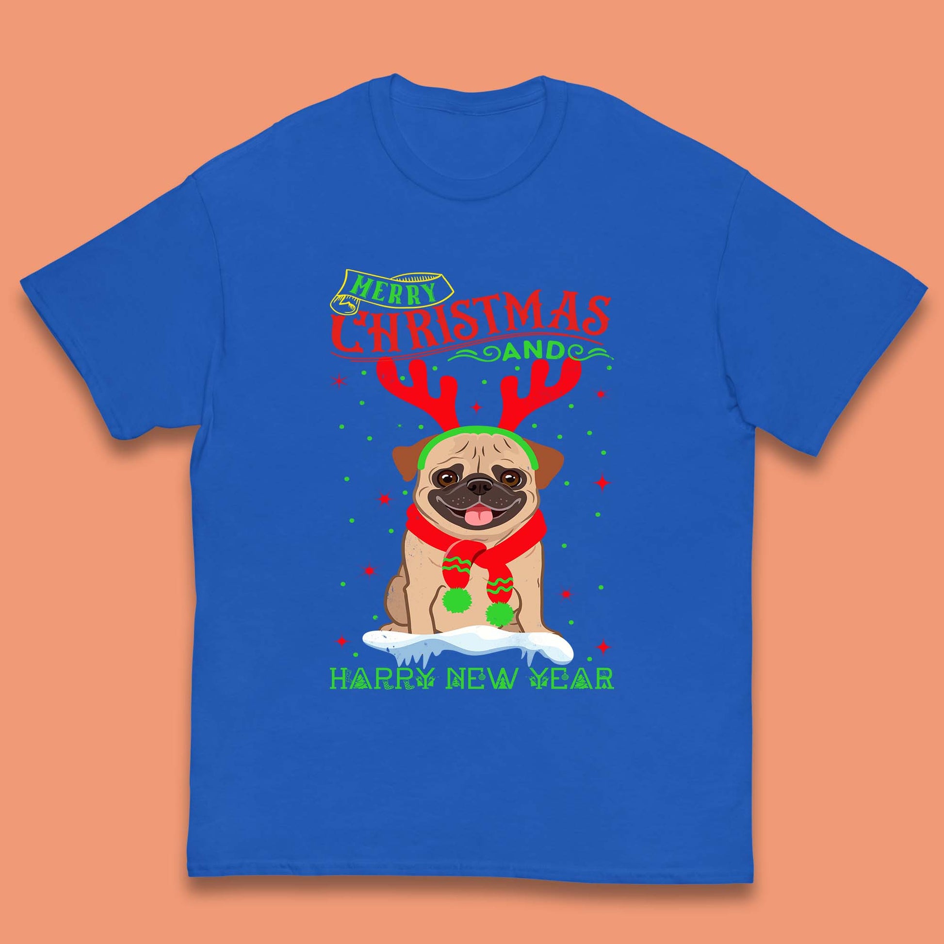 christmas pug dog t shirt