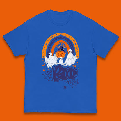 Halloween Boo Ghosts With Witch Pumpkin Scary Spooky Season Kids T Shirt