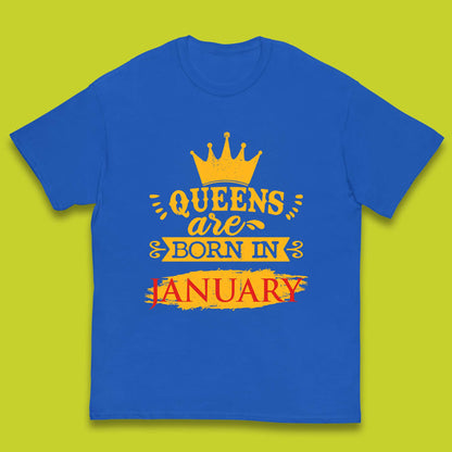 Queens Are Born In January Kids T-Shirt