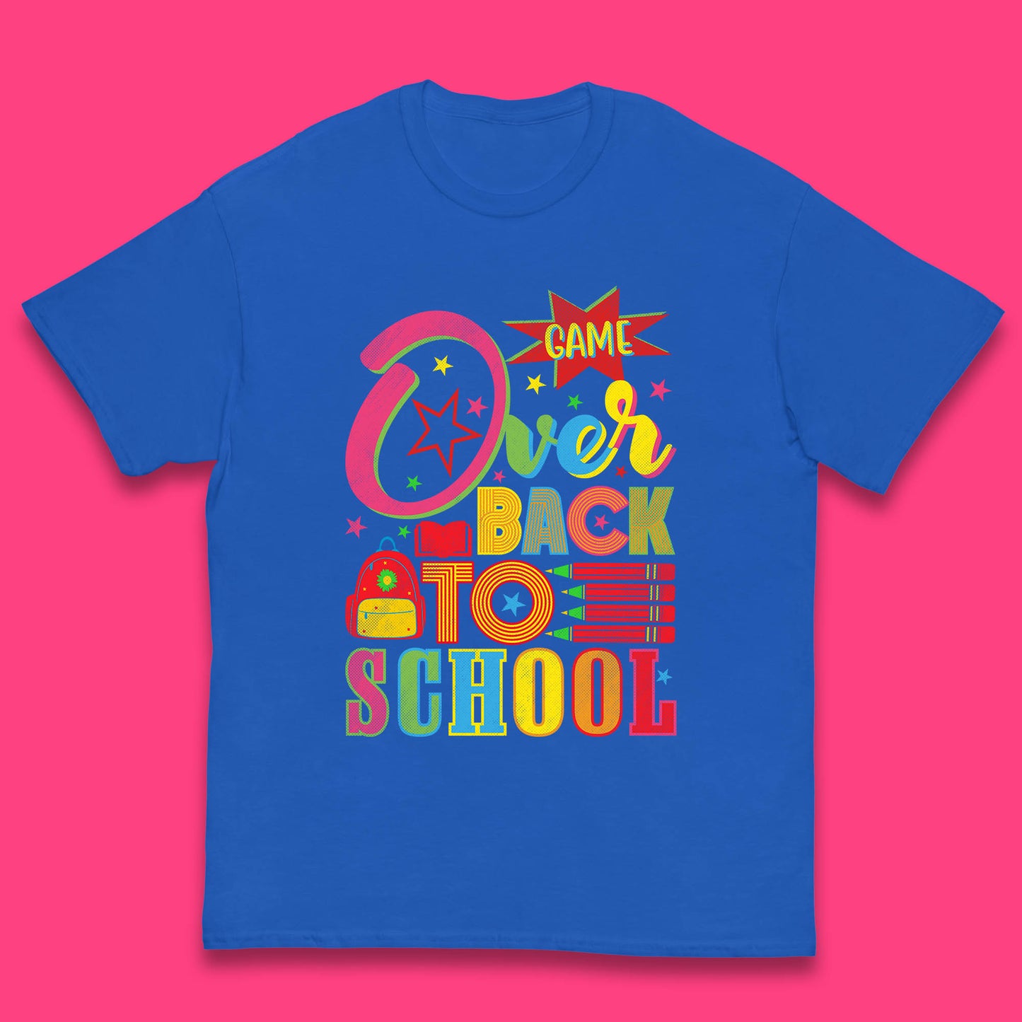 Game Over Back To School Gaming Lover Colorful School Costume Welcome Back to Learning Experience Kids T Shirt