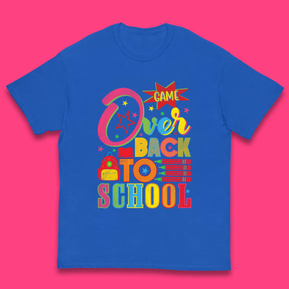 Game Over Back To School Gaming Lover Colorful School Costume Welcome Back to Learning Experience Kids T Shirt