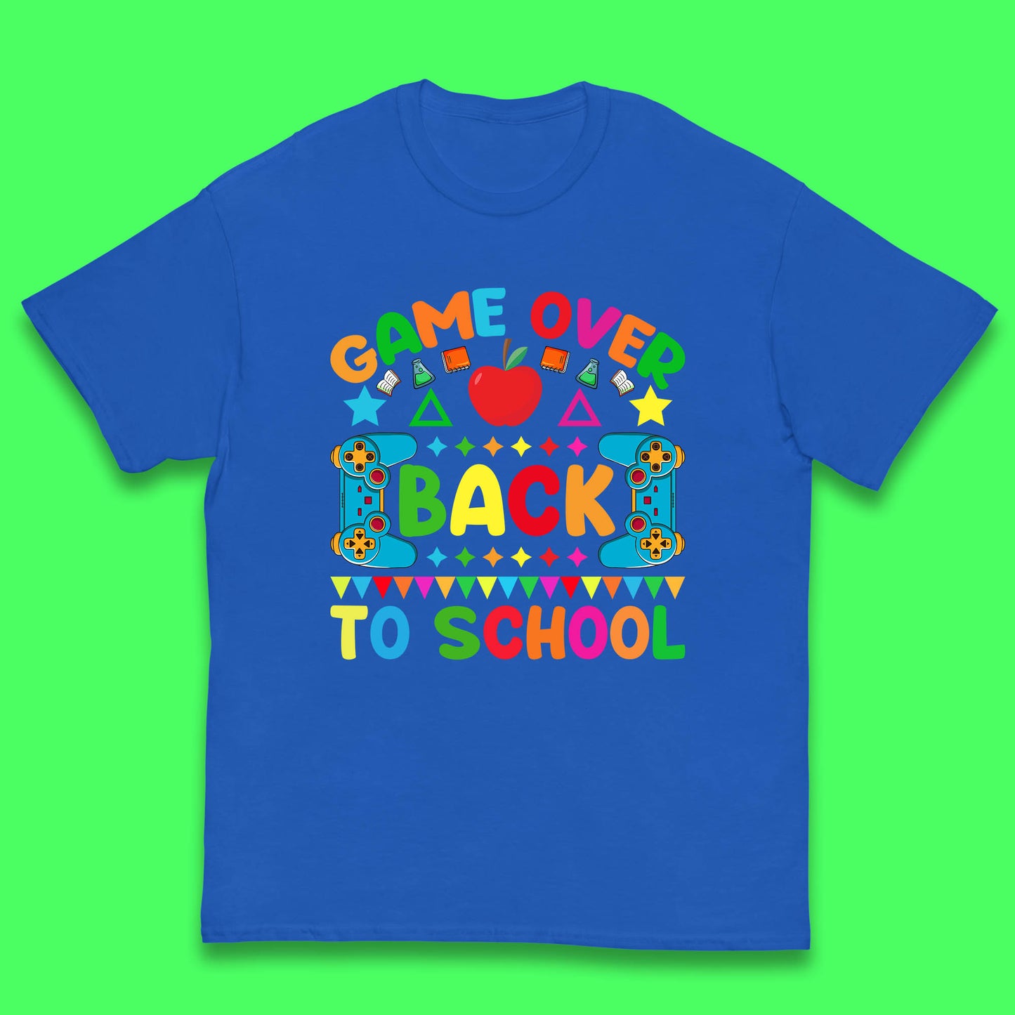Game Over Back To School Gaming Lover Kids Gift Colorful Retro Kids Costume Kids T Shirt