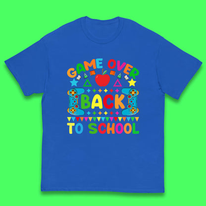 Game Over Back To School Gaming Lover Kids Gift Colorful Retro Kids Costume Kids T Shirt