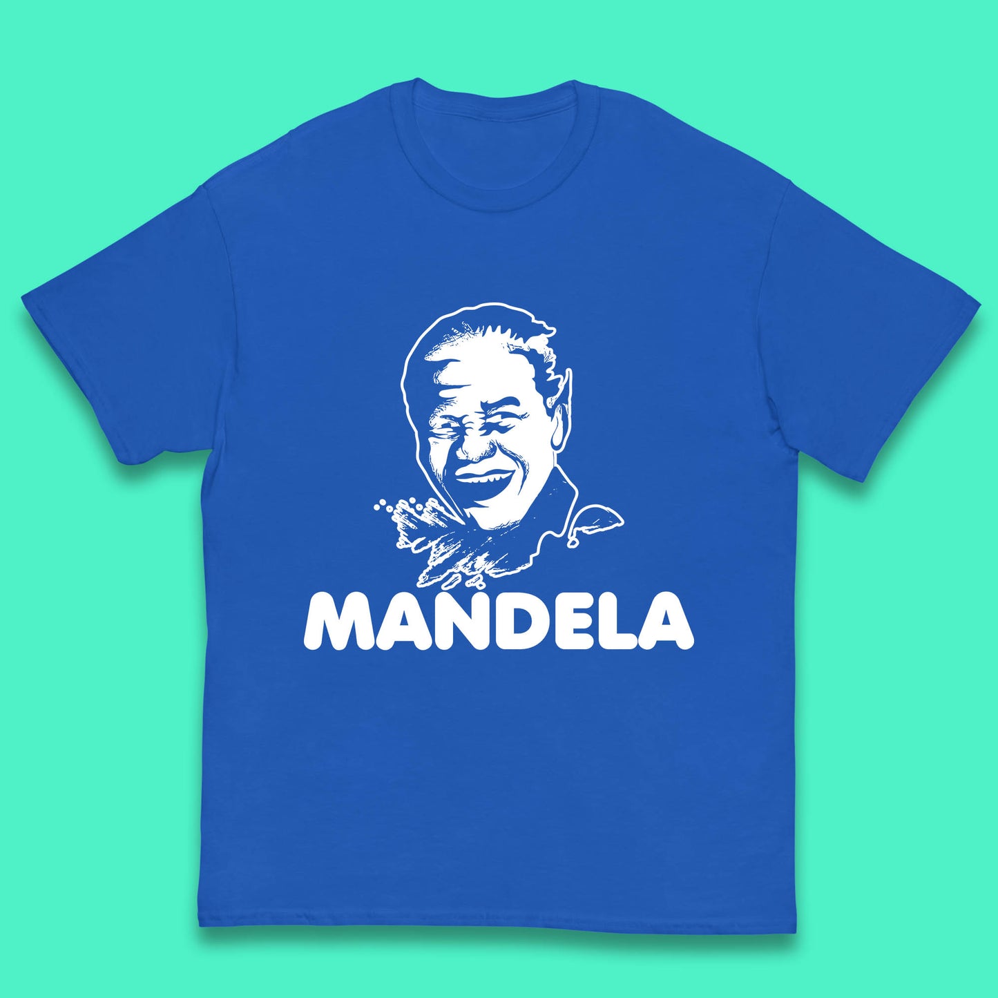 Mandela Portrait Art Black Lives Matter Nelson Mandela International Day Kids T Shirt