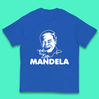 Mandela Portrait Art Black Lives Matter Nelson Mandela International Day Kids T Shirt