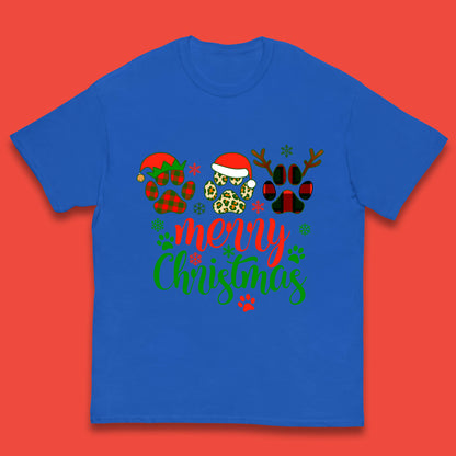 dog & cat paws christmas t shirt