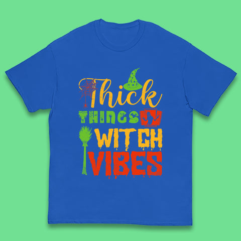 Thick Things Witch Vibes Halloween Magic Spooky Witches Witchcraft Kids T Shirt