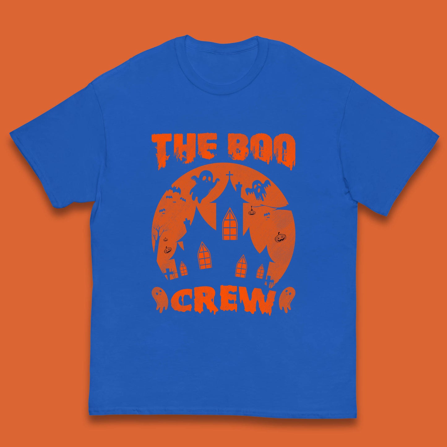 The Boo Crew Halloween Boo Squad Matching Costume Haunted House Horror Boo Ghost Kids T Shirt