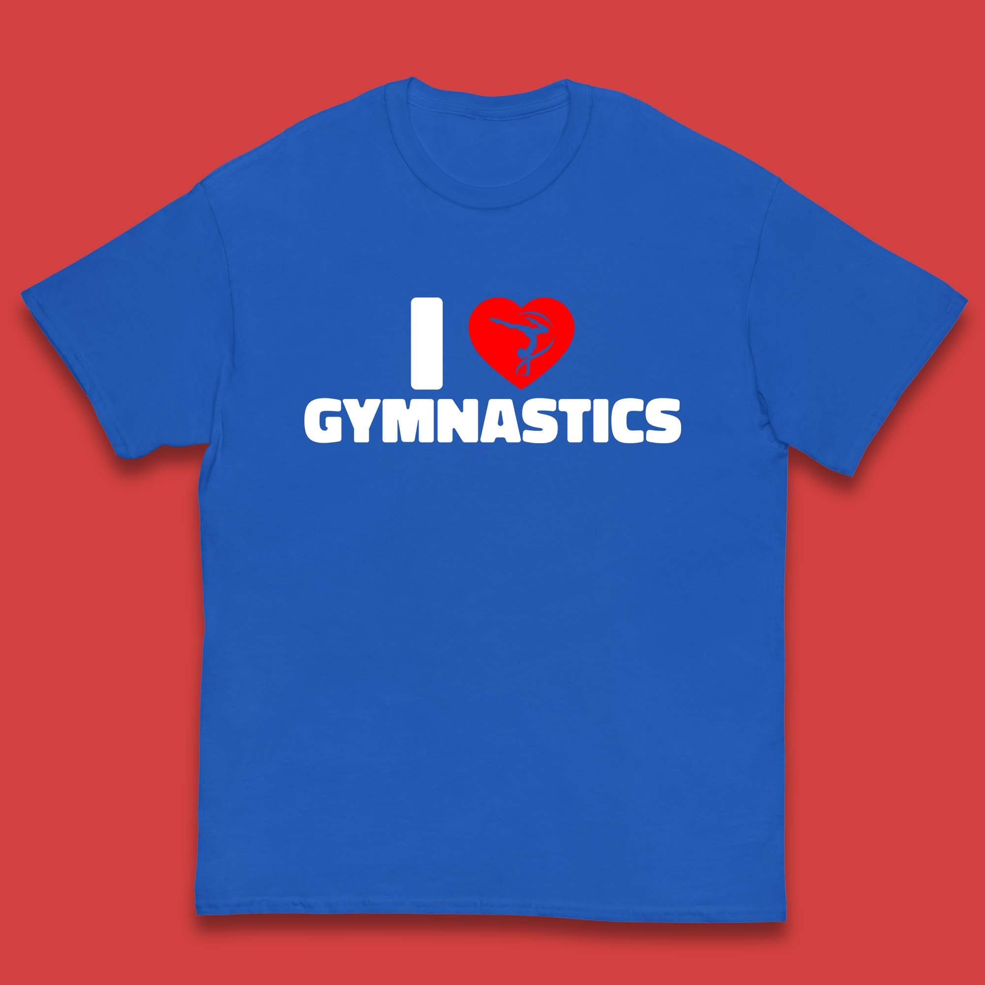 I Love Gymnastics Floor Exercises Sports Heart Gymnast Gymnastics Lover Kids T Shirt