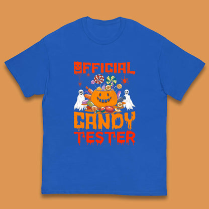 Official Candy Tester Halloween Trick Or Treat Funny Halloween Party Kids T Shirt