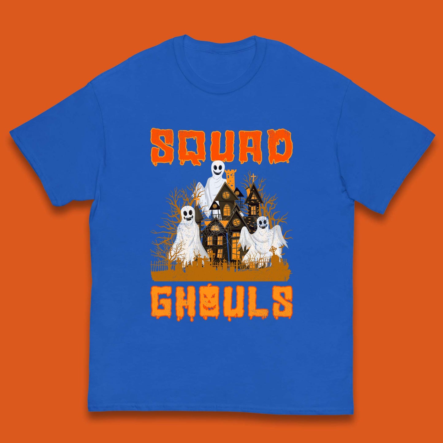 Squad Ghouls Halloween Boo Ghost Horror Scary Haunted House Kids T Shirt