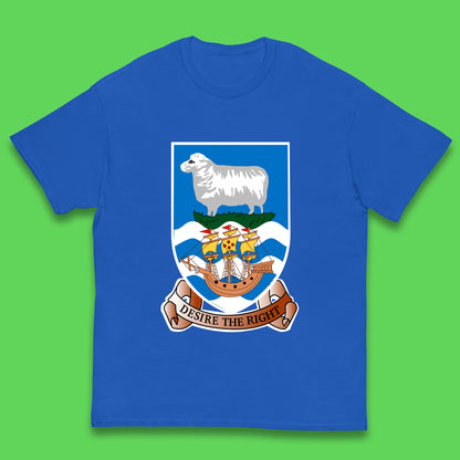 Coat Of Arms Of The British Overseas Territory Falkland Islands Coat Of Arms Of The Falkland Islands Flag Kids T Shirt
