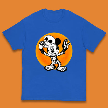Disney Halloween Mickey Mouse Skelton Costume Disney World Horror Scary Disneyland Trip Kids T Shirt