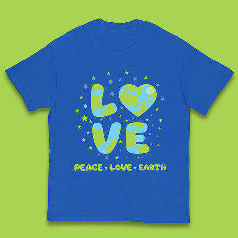 Peace Love Earth Environmental Climate Change Save The Earth Kids T Shirt