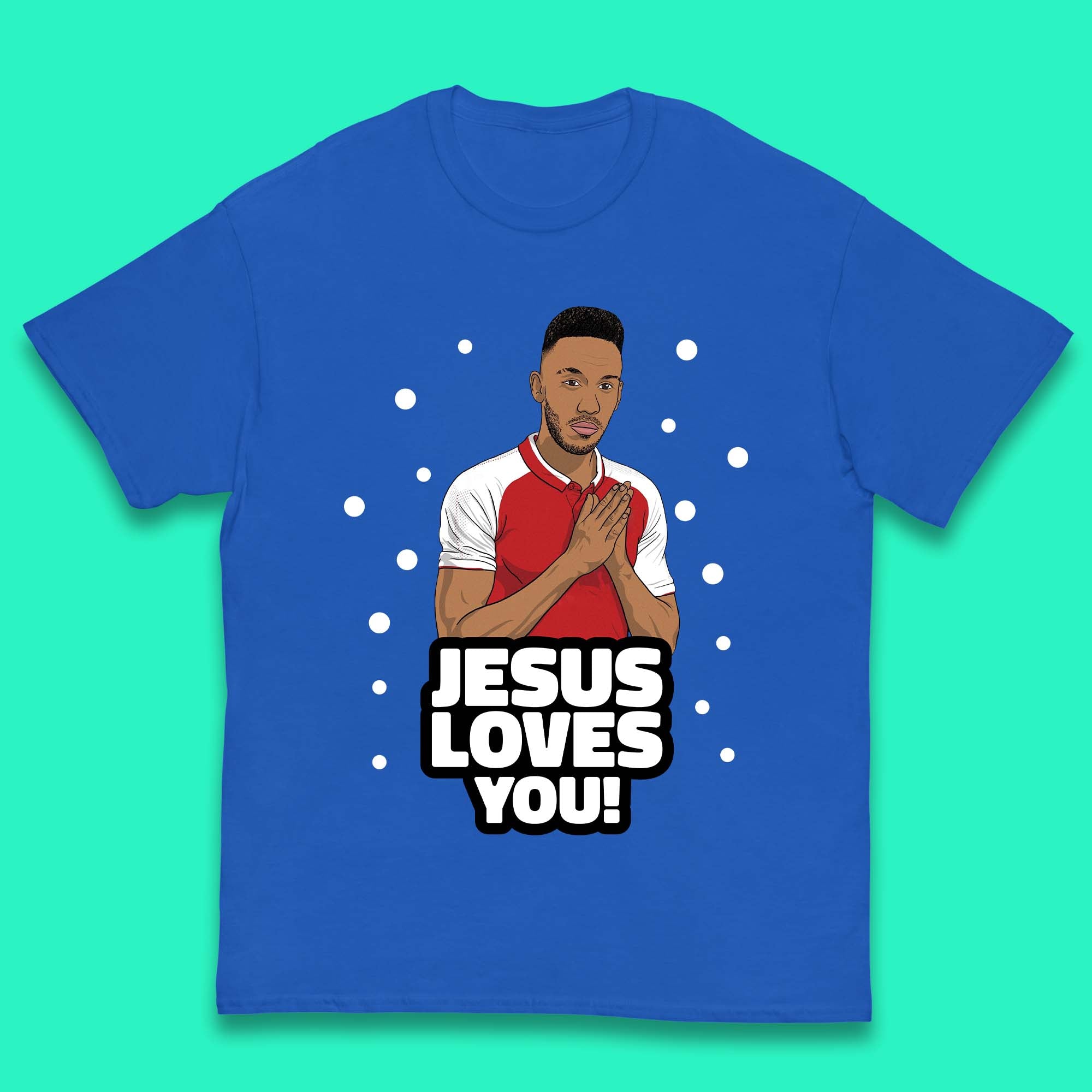 Jesus Loves You Footballer Christmas Kids T-Shirt