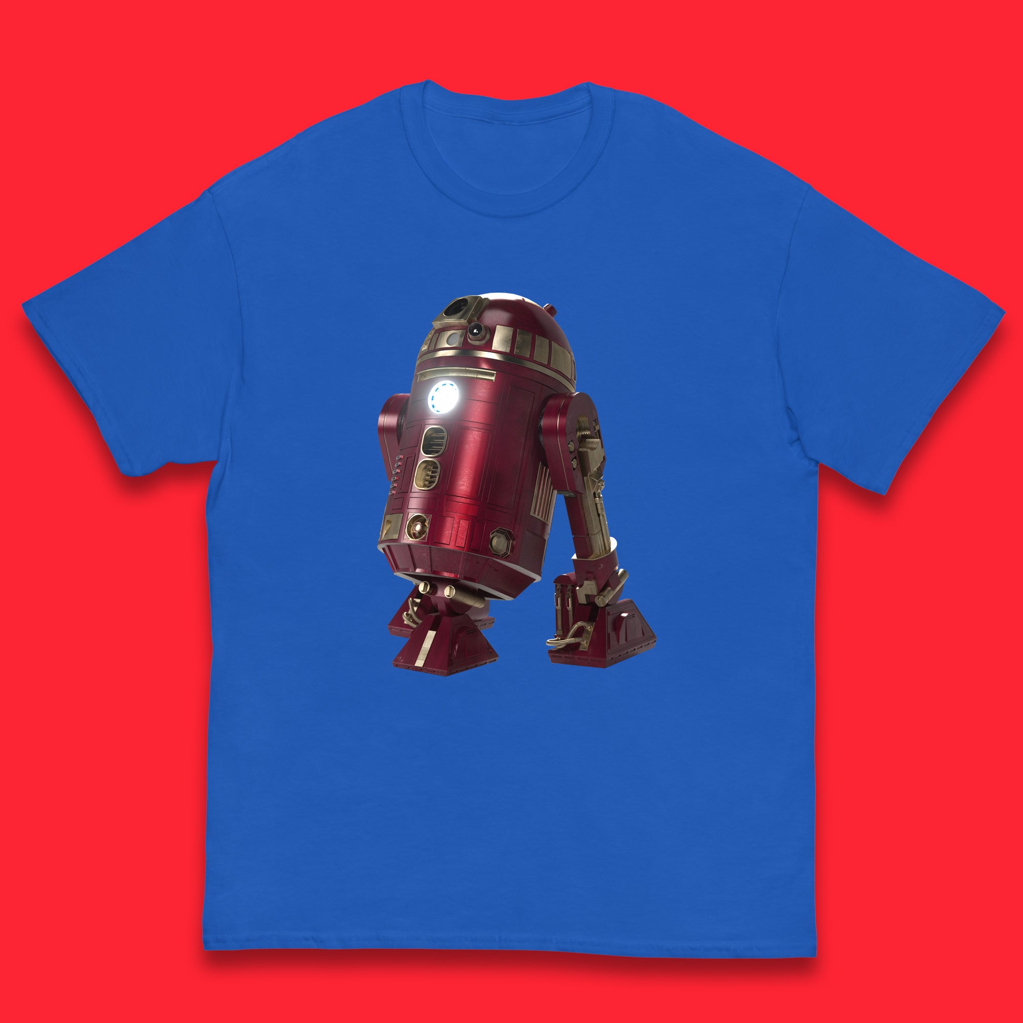 The Iron Man Spoof R2-D2 The Clone Wars Galaxy's Edge Trip R2D2 Ready To Rock Star Wars 46th Anniversary Kids T Shirt