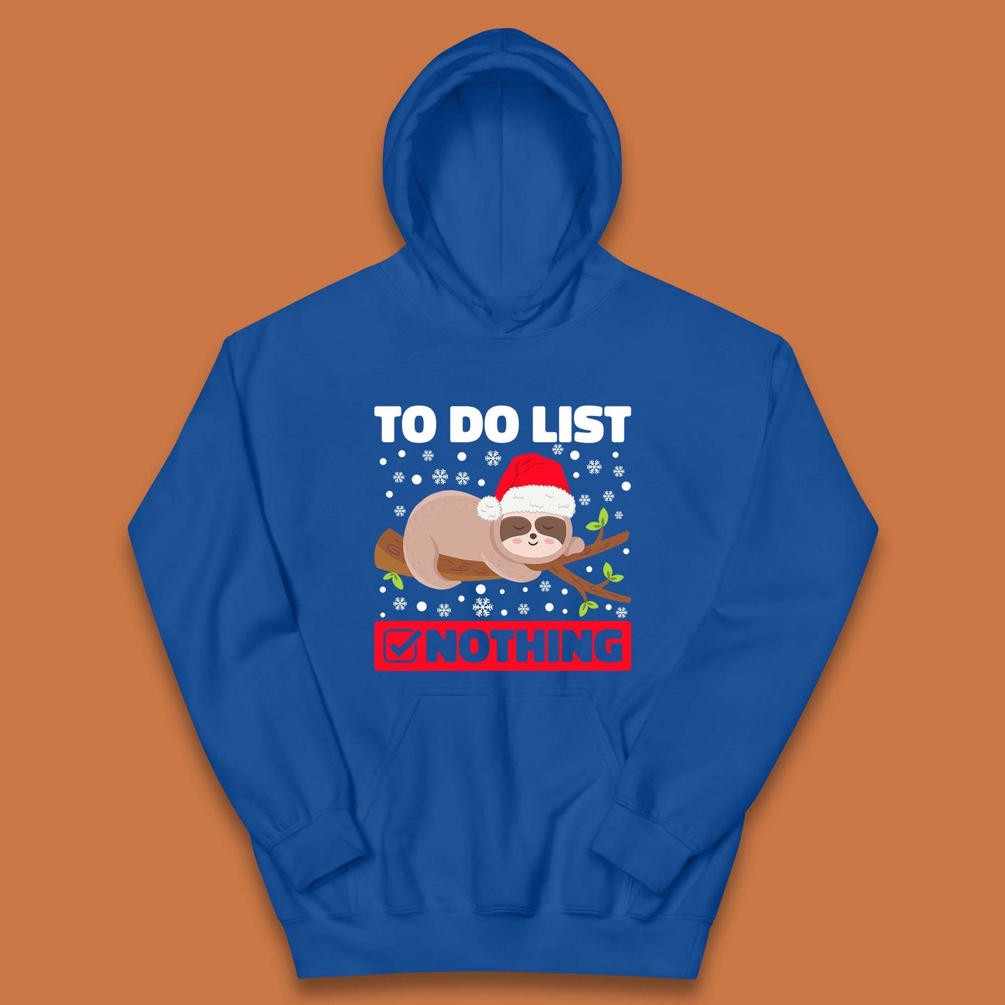 Lazy Sloth To Do List Christmas Kids Hoodie