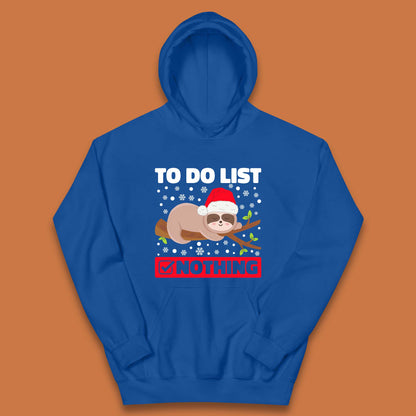 Lazy Sloth To Do List Christmas Kids Hoodie