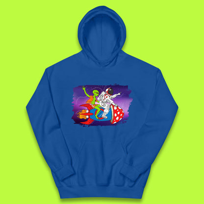 Alien & Astronaut Rocket Ship Kids Hoodie
