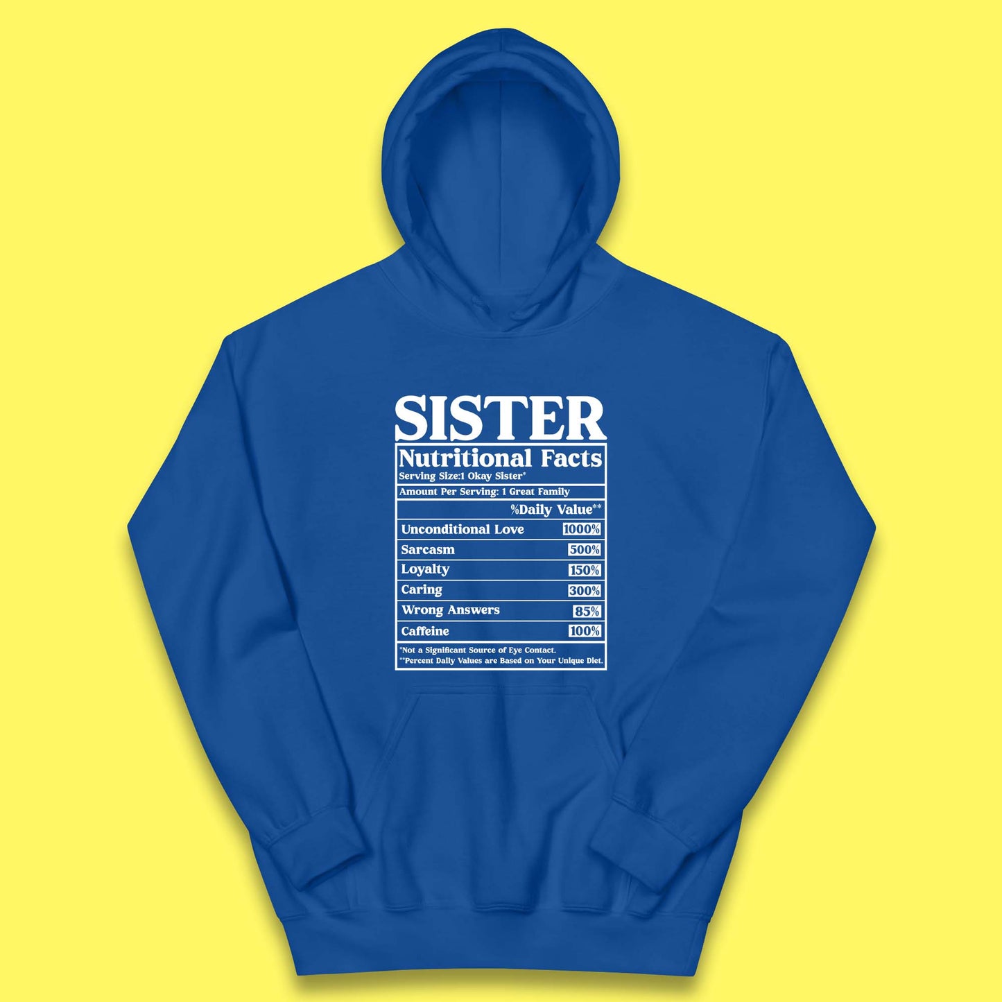 Sister Nutrition Facts Kids Hoodie