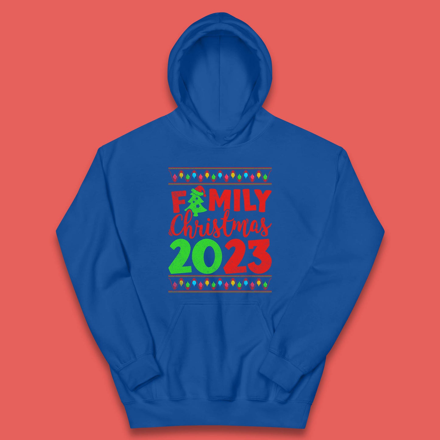 Family Christmas 2023 Merry Christmas Squad Xmas Matching Costume Kids Hoodie