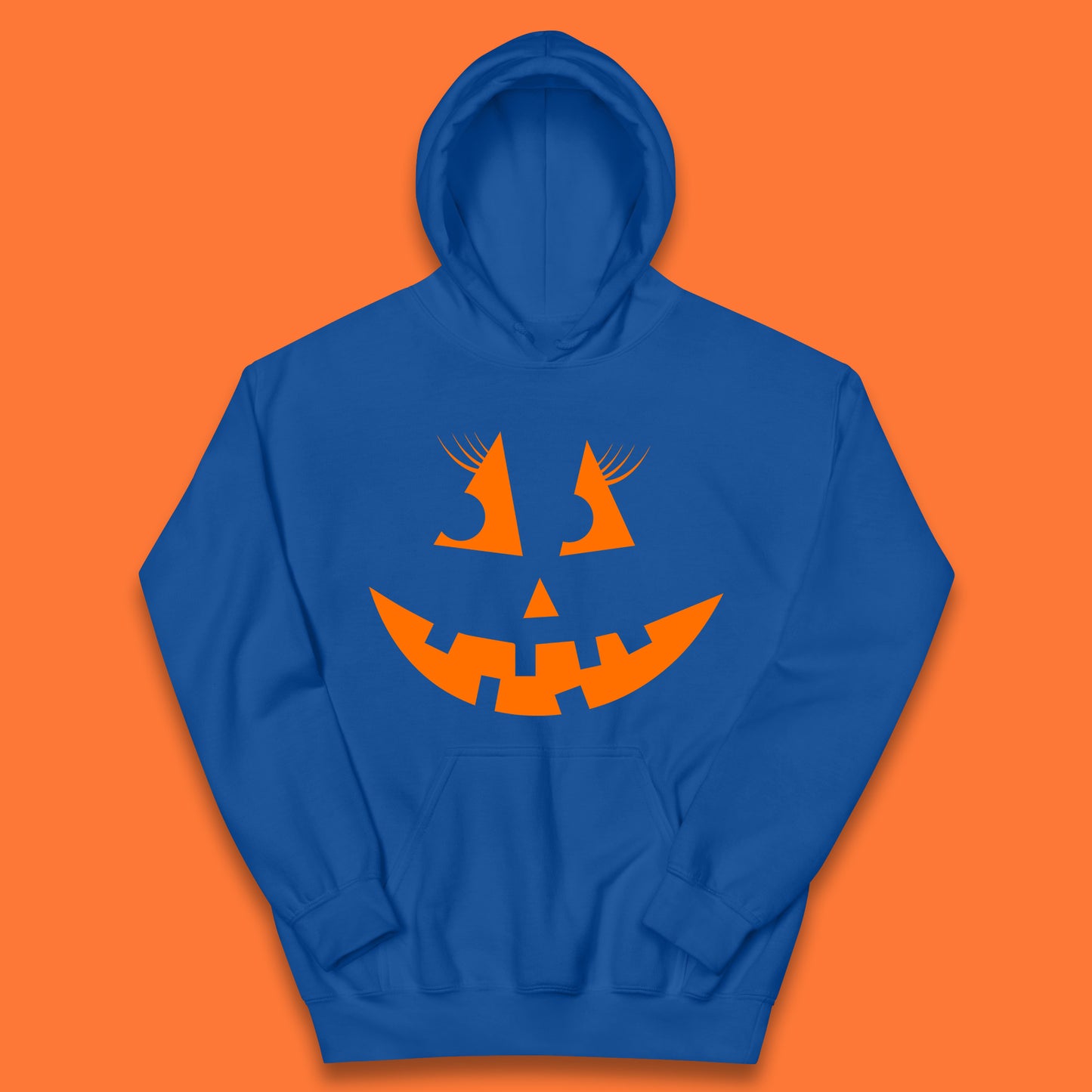 Halloween Pumpkin Jack-o-lantern Girl Evil Scary Horror Smile Face Kids Hoodie