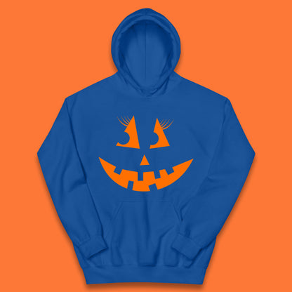 Halloween Pumpkin Jack-o-lantern Girl Evil Scary Horror Smile Face Kids Hoodie