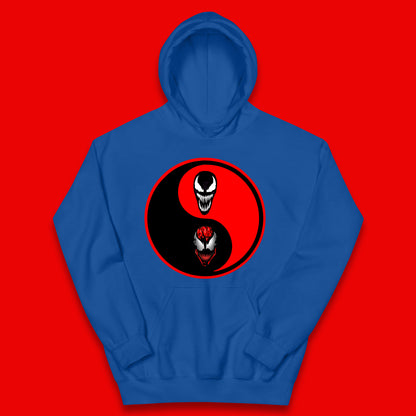 Marvel Comics Carnage And Venom Fictional Movie Character Anime Yin Yang Spoof Kids Hoodie