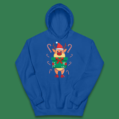 reindeer holding gift christmas hoodie