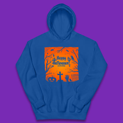 Happy Halloween Witch Hand Cross Sign Scary Pumpin Spooky Terrific Halloween Night Kids Hoodie