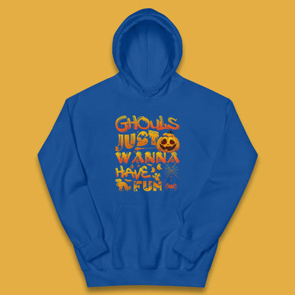 Ghouls Just Wanna Have Fun Halloween Disco Ghost Ghouls Night Out Spooky Season Kids Hoodie