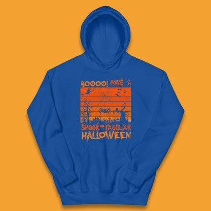 Booo Have A Spook Tacular Halloween Graveyards With Dead Tree Horror Scary Kids Hoodie