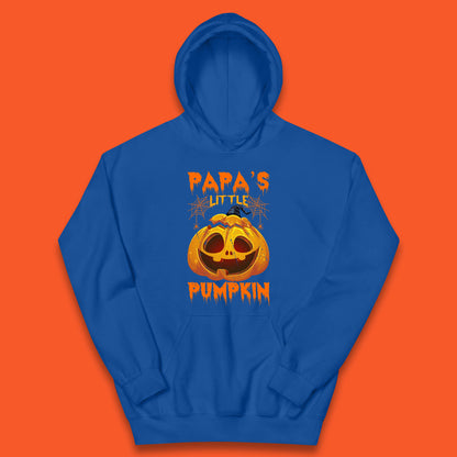 Papa's Little Pumpkin Halloween Jack-o-lantern Witch Hat Scary Evil Pumpkin Kids Hoodie