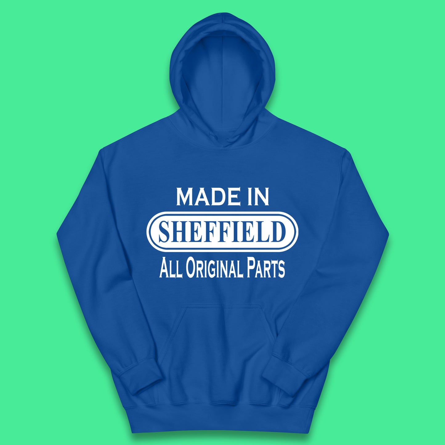 Made In Sheffield All Original Parts Vintage Retro Birthday City in South Yorkshire, England Gift Kids Hoodie