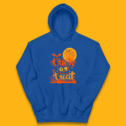 Trick Or Treat Happy Halloween Horror Scary Spooky Season Halloween Vibes Kids Hoodie
