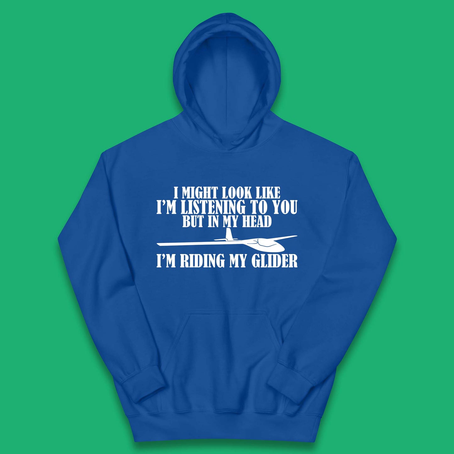 In My Head I'm Riding My Glider Kids Hoodie