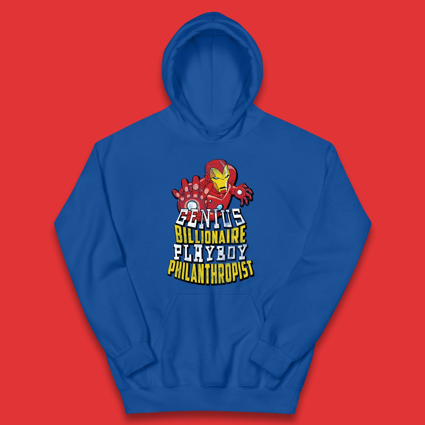 Tony Stark Quote Genius Billionaire Playboy Philanthropist Marvel Avenger Iron Man Superhero Movie Character Kids Hoodie