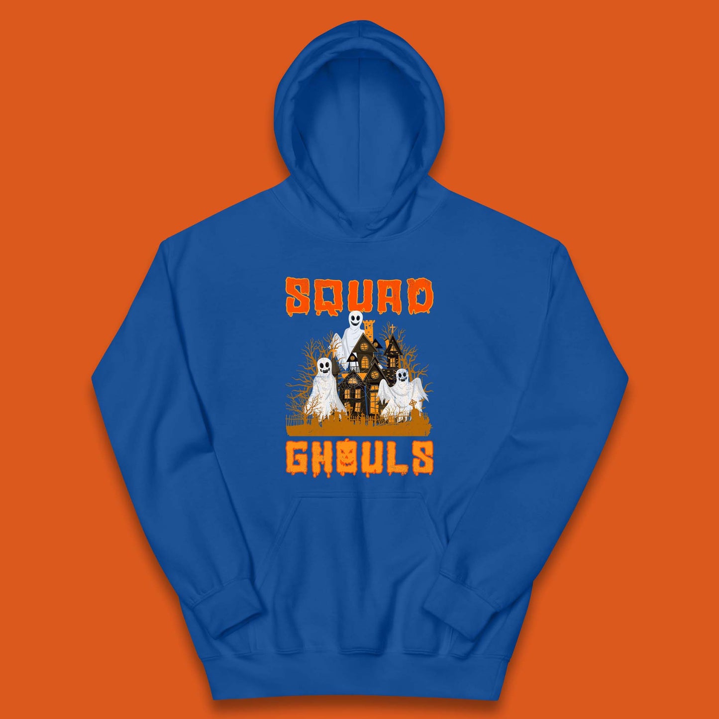 Squad Ghouls Halloween Boo Ghost Horror Scary Haunted House Kids Hoodie