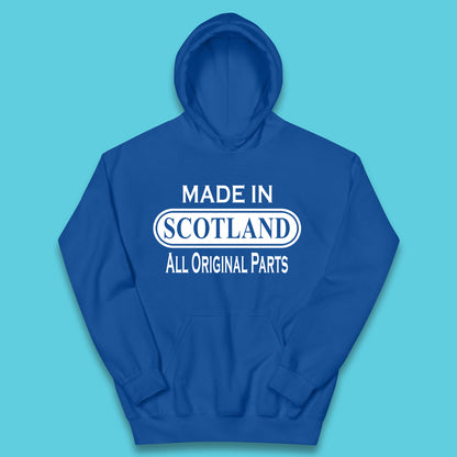Made In Scotland All Original Parts Vintage Retro Birthday Country In United Kingdom UK Constituent Country Gift Kids Hoodie