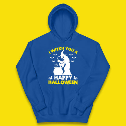I Witch You A Happy Halloween Cauldron Potion Witch Horror Scary Spooky Season Kids Hoodie