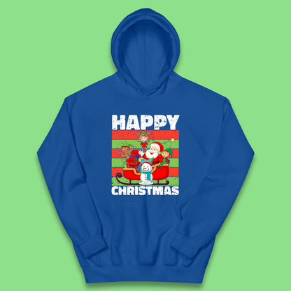 santa and friends on sleigh christmas hoodie