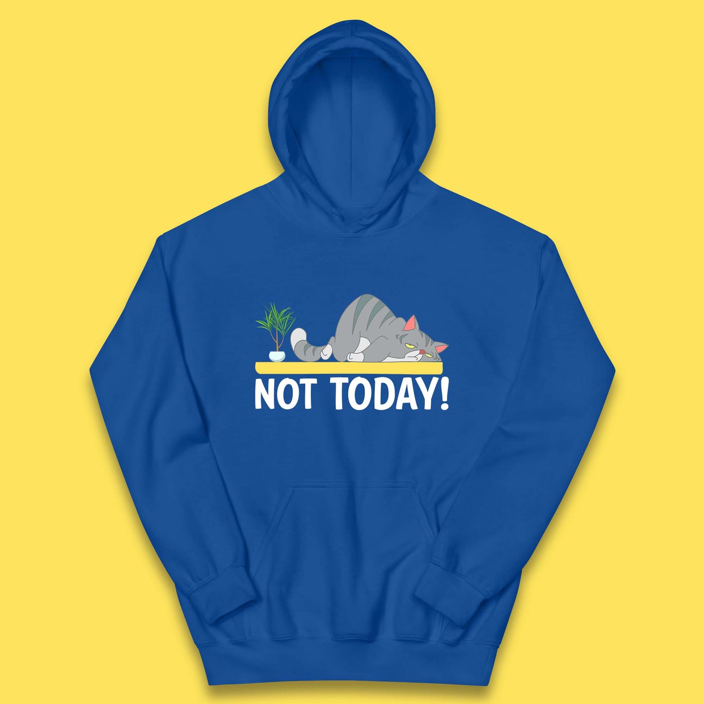 Not Today Cat Funny Kitten Lazy Cats Sleepy Cat Lover Kids Hoodie
