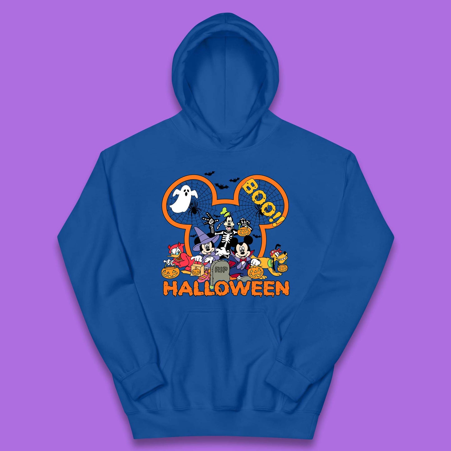 Disney Halloween Mickey Mouse Minnie Mouse Boo Ghost Friends Donald Duck Pluto Goofy Cartoon Disneyland Trip Kids Hoodie